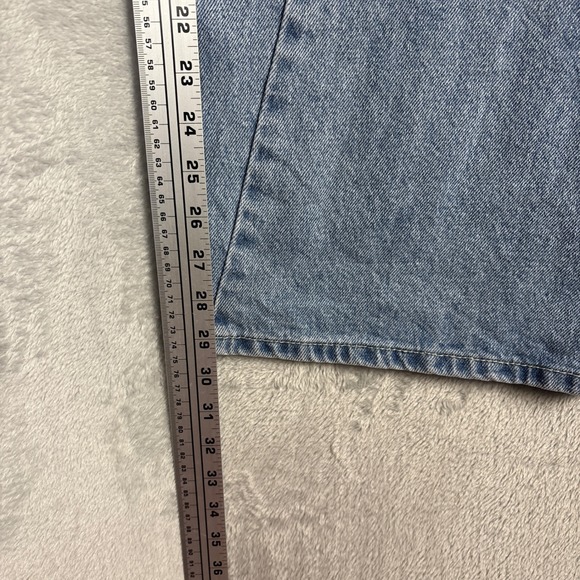 Oak +‎ Fort Wide Leg Jeans Light Wash Distressed Denim Small Streetwear Y2K - Picture 6 of 8